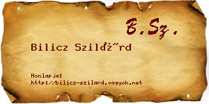 Bilicz Szilárd névjegykártya