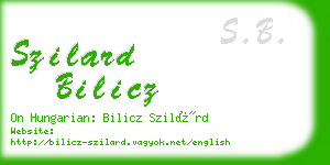 szilard bilicz business card
